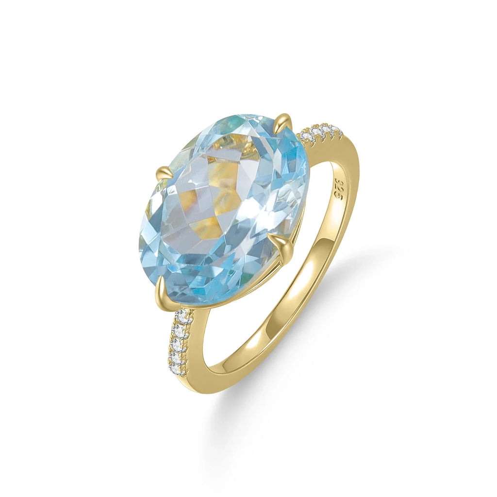 Cocktailringe mit großen ovalen Edelsteinen Amethyst Topas Citrin Zitronenquarz Mystischer Quarz | Shop Nory