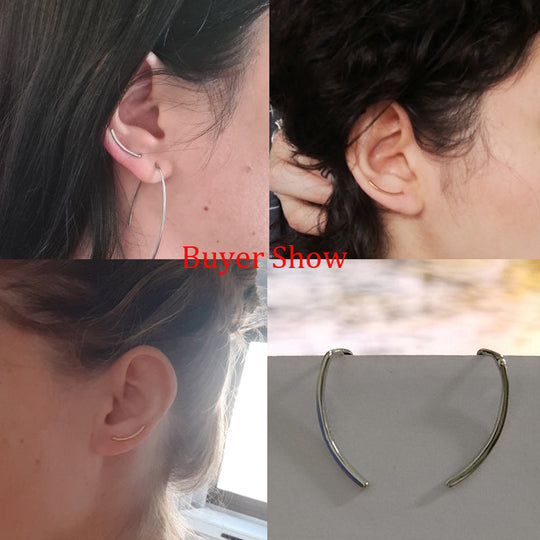 Glatte Linie | Sterling Silber Ohrringe für Frauen Glatte lange Linie | Shop Nory