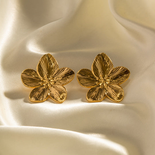 Blumenförmige Goldene Ohrringe | Shop Nory