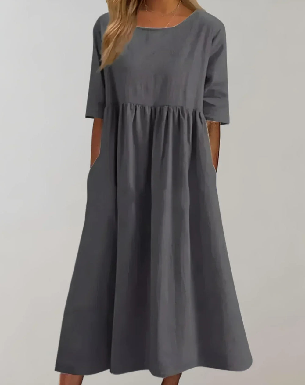 Locker Sitzendes Baumwollkleid