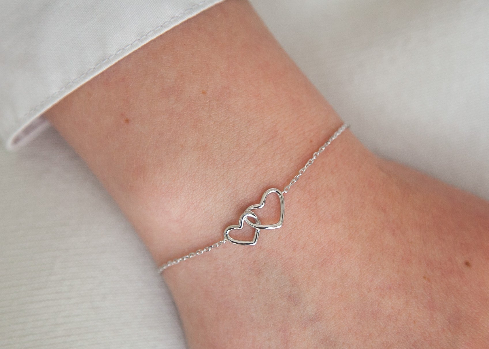 Armband 2 Herzen 925 Silber | Shop Nory