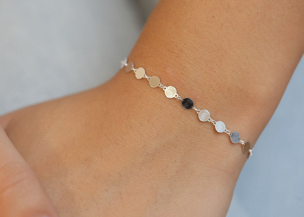 Armband Plättchen Münzen Boho aus Silber | Shop Nory