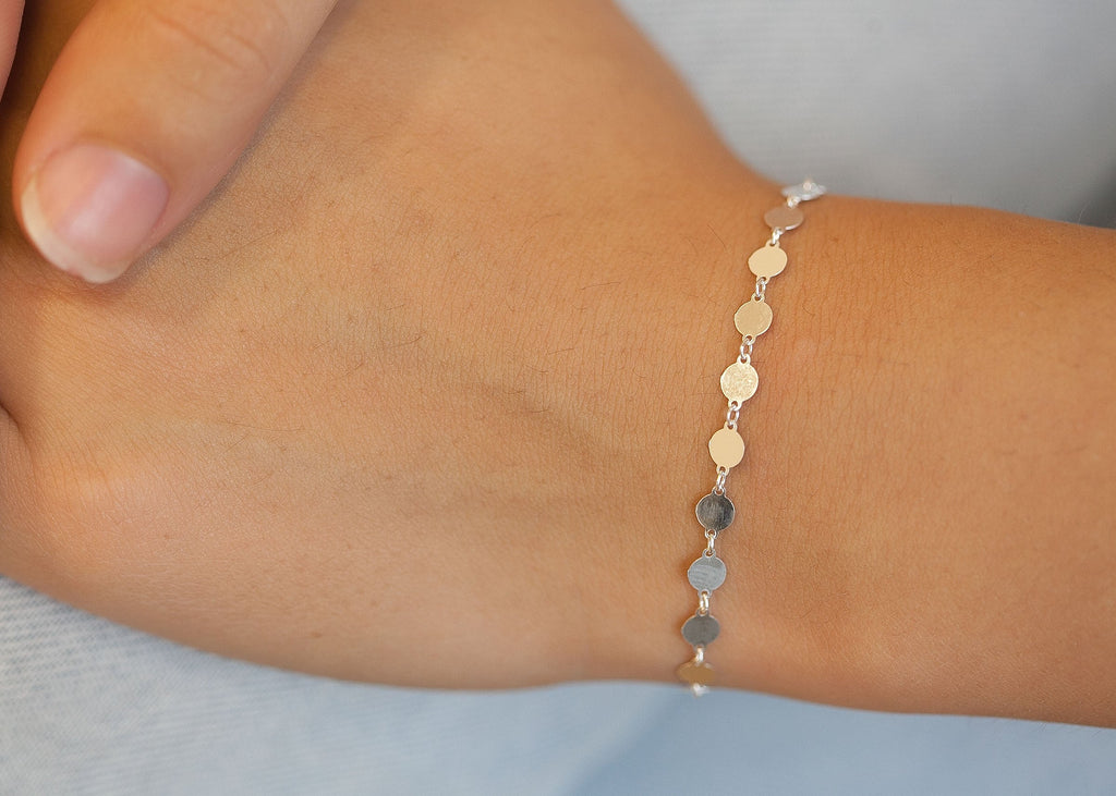 Armband Plättchen Münzen Boho aus Silber | Shop Nory