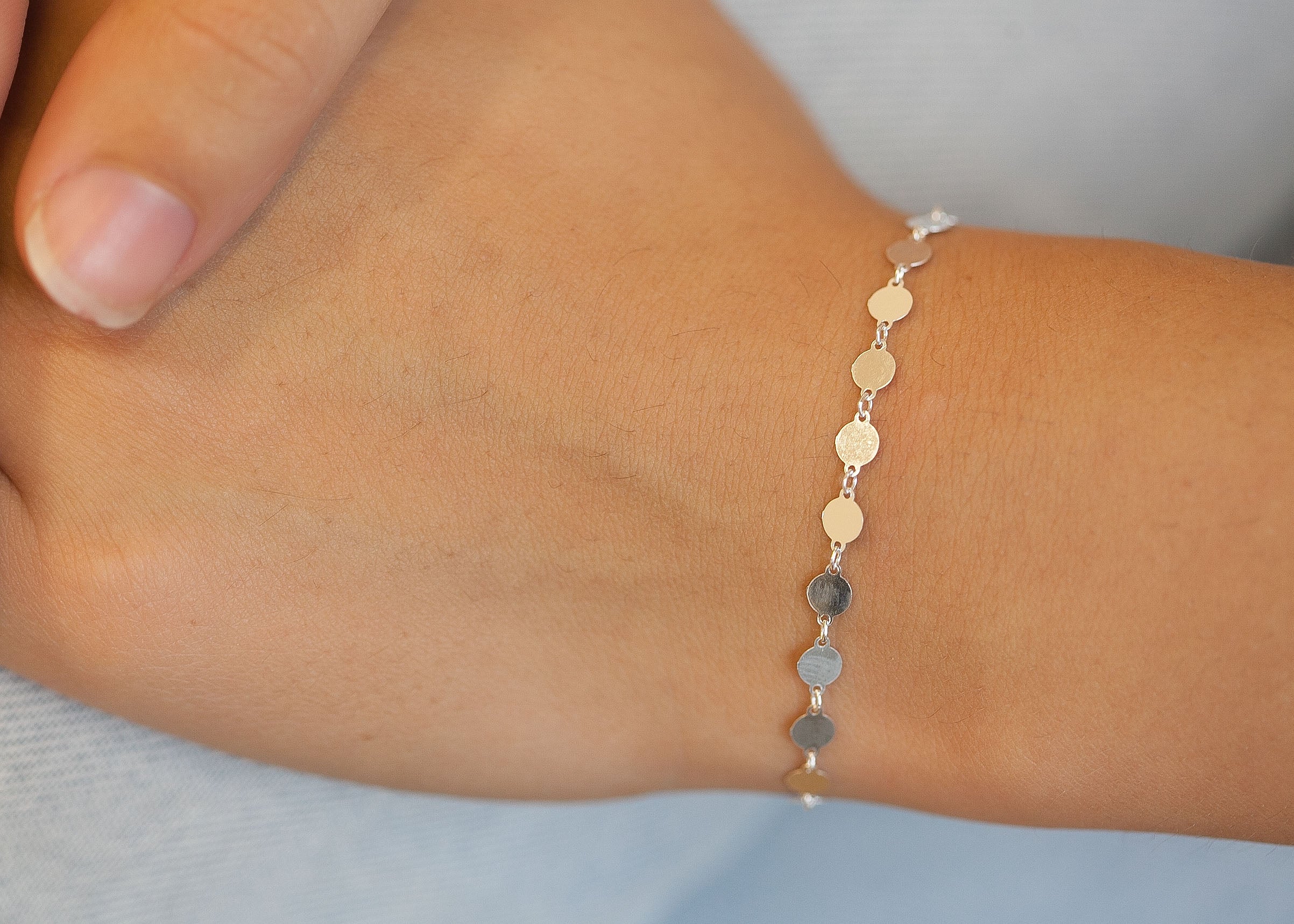 Armband Plättchen Münzen Boho aus Silber | Shop Nory