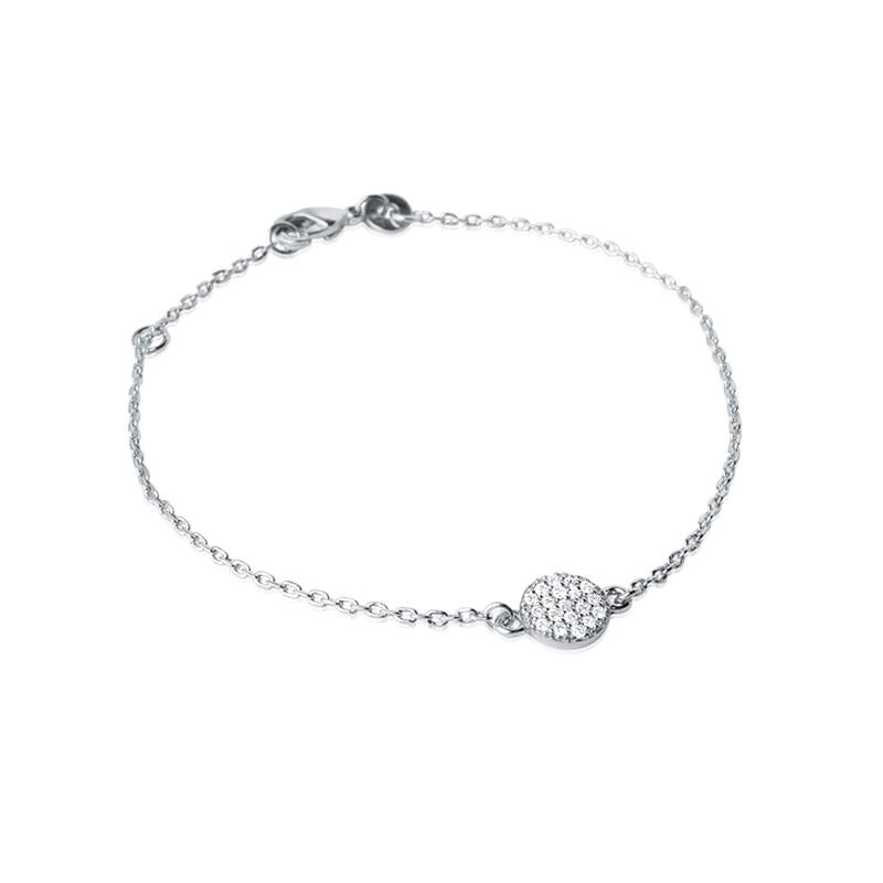 Silbernes Armband mit Zirkonia-Plättchen – Eleganz und funkelnder Glanz | Shop Nory