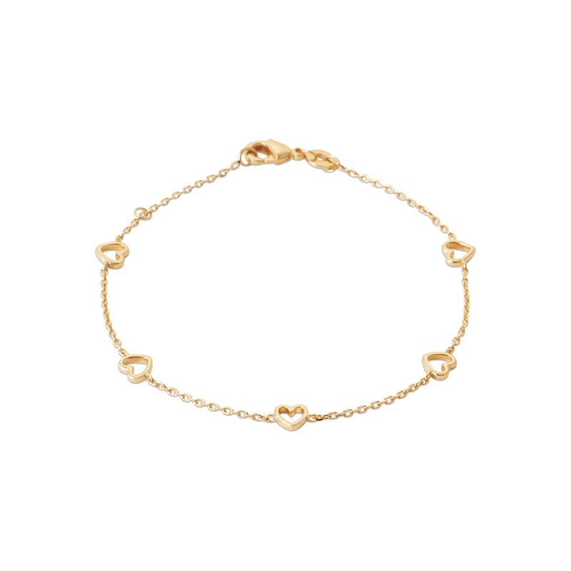 Damenarmband mit Herzchen vergoldet | Shop Nory