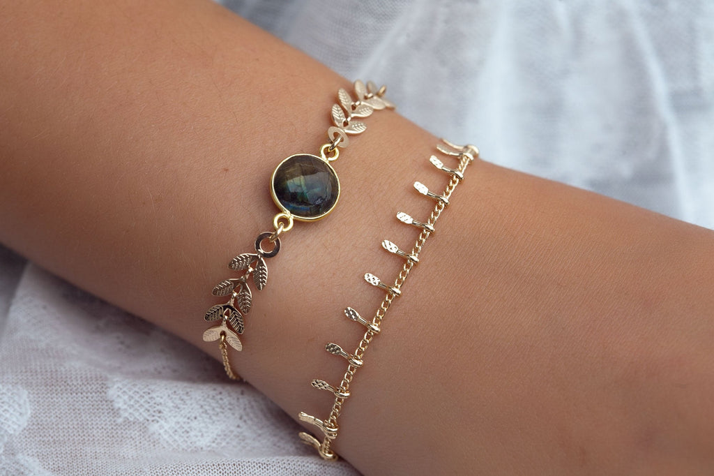 Armband mit Goldähre und buntem Stein | Shop Nory