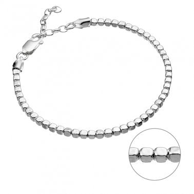 Armband 925er Silber mit eckigen Perlen | Shop Nory