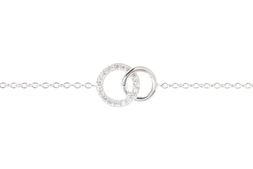 Armband mit 2 Ringen aus 925 Silber mit Zirkonia für Damen | Shop Nory