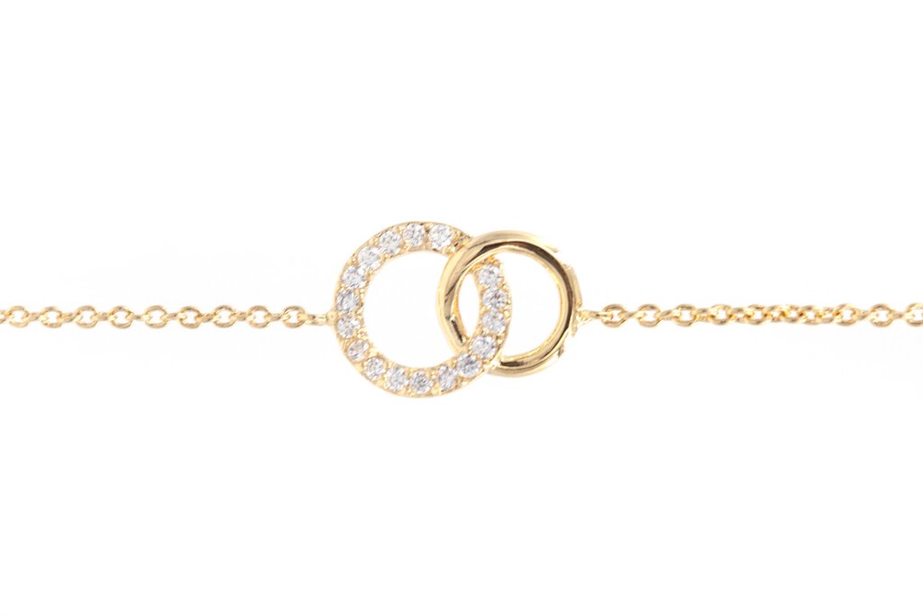 Armband Doppelte Kreis mit Zirkonia 16K vergoldet | Shop Nory