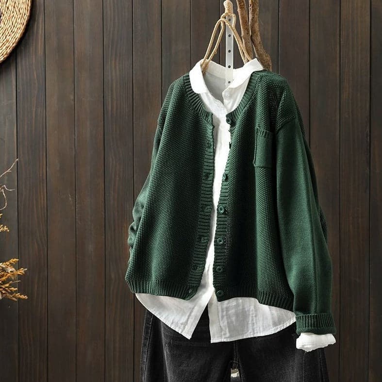 Cardigan Strick Knopfverschluss Oversized Fit Weich und Bequem