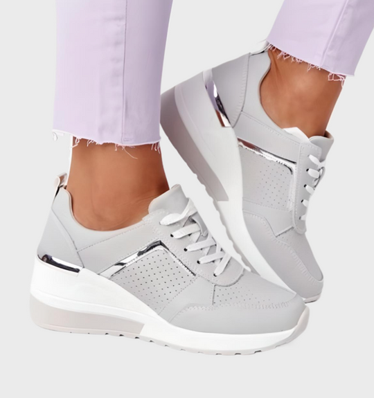 Sneakers Leichtgewicht, Atmungsaktive Sneakers Mit Keilabsatz Für Damen