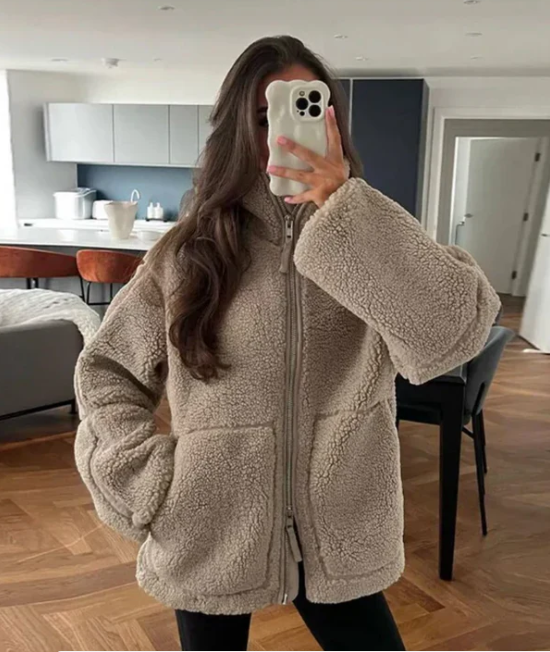 Stylische Relaxed Fleecejacke für Frauen Gemütlich und Bequem