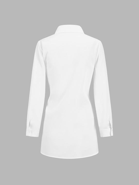 Hemd mit BindShopnoryand in Der Taille Baumwollmischung Elegant und Zeitlos