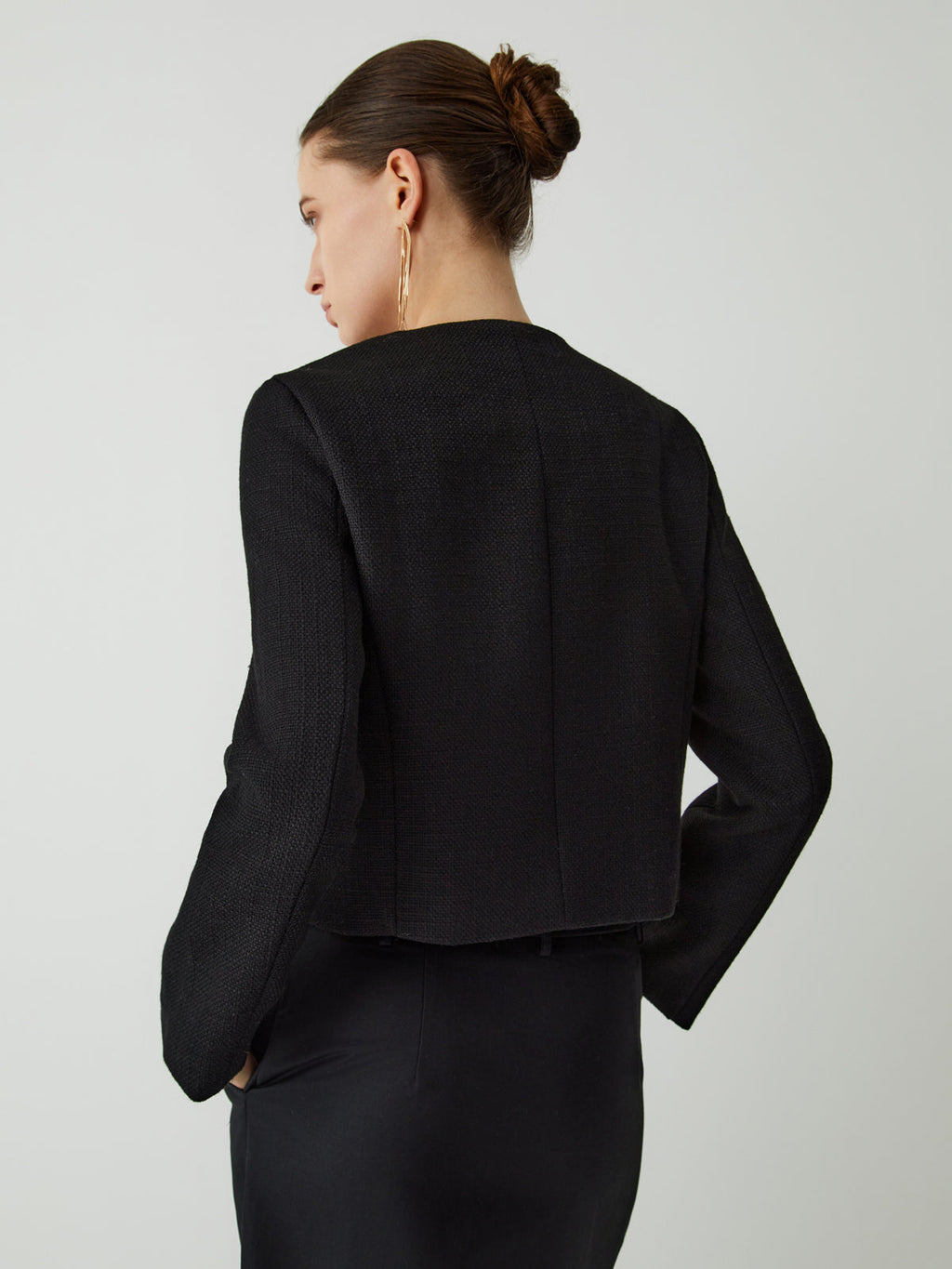 Button Tweed Jacke
