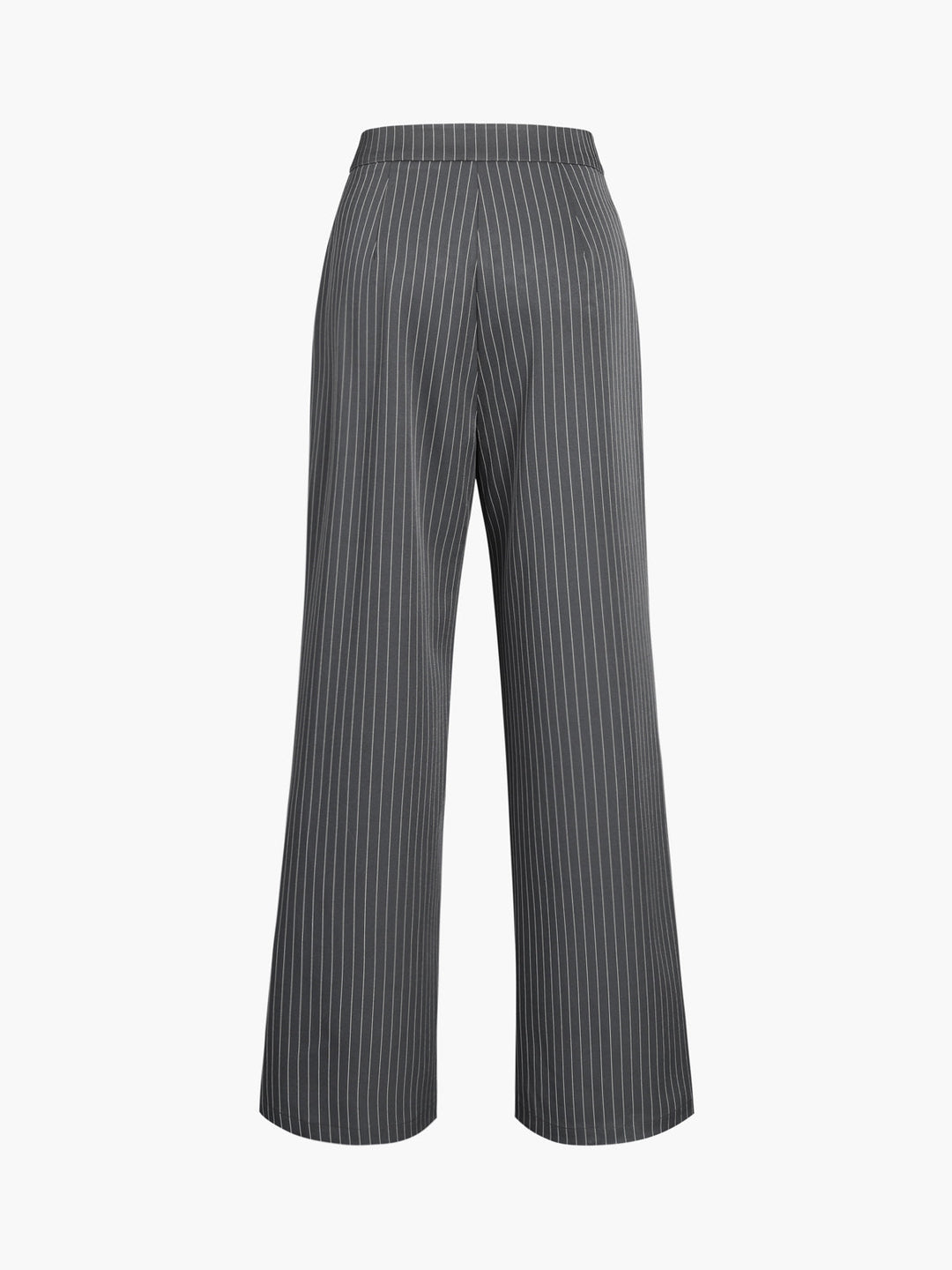 Elegante Nadelstreifen-Faltenhose mit Weitem Bein