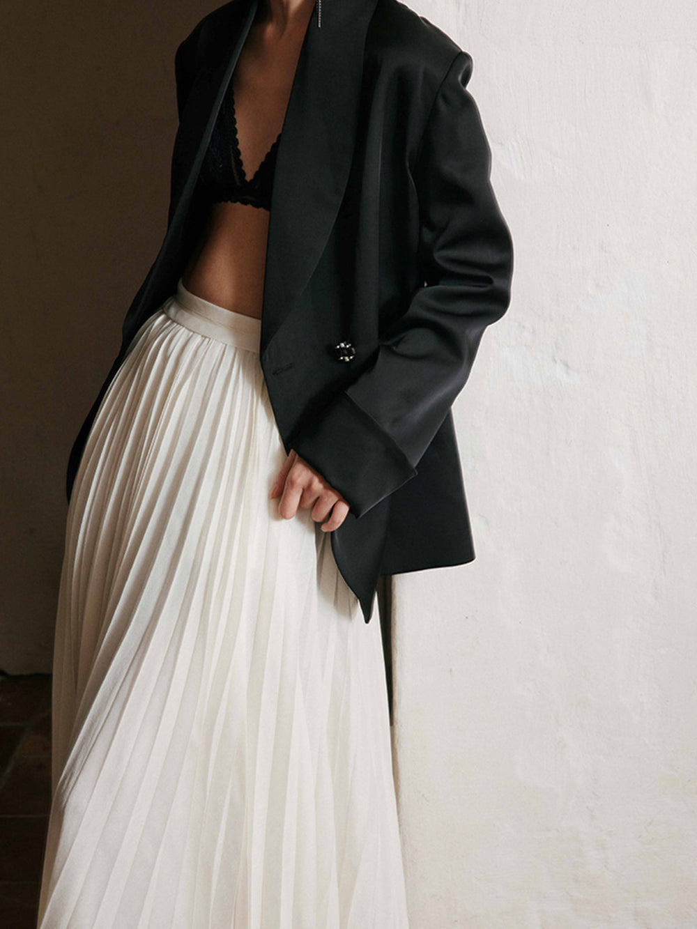 Eleganter Faltenrock Maxi