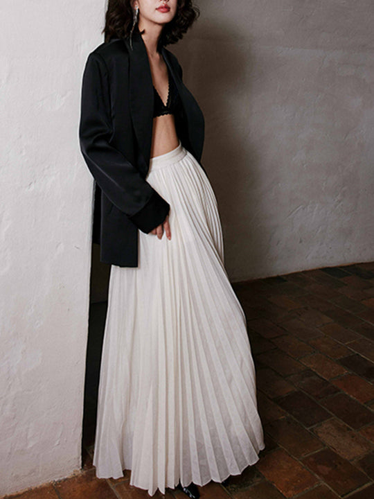 Eleganter Faltenrock Maxi