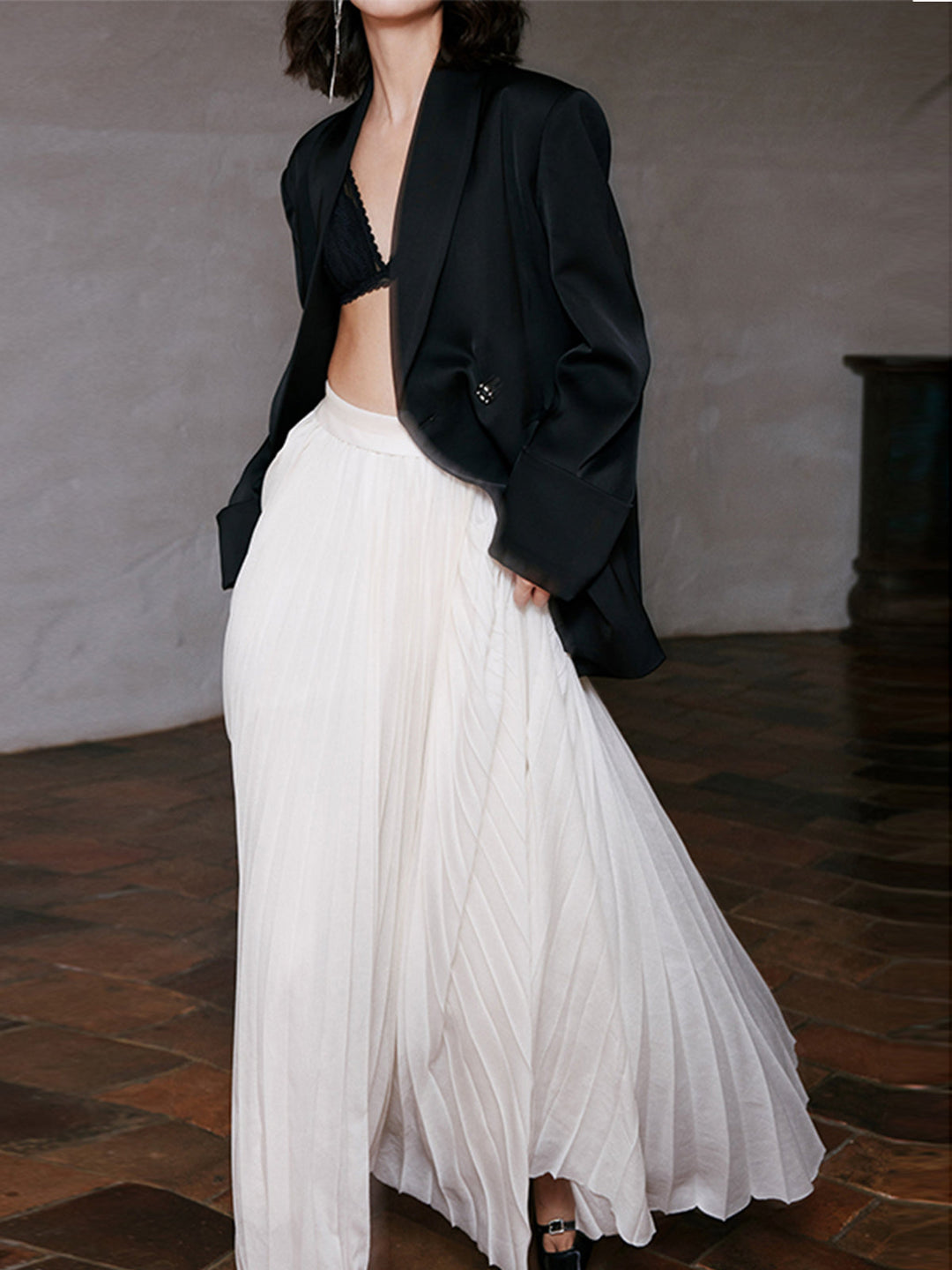 Eleganter Faltenrock Maxi