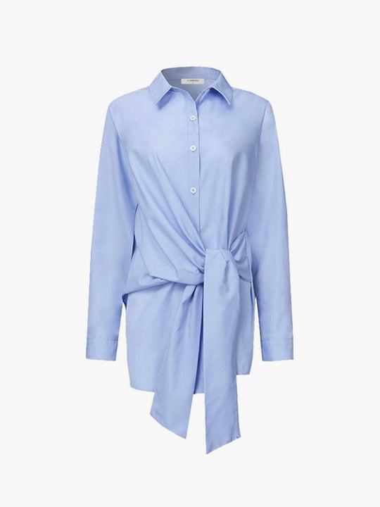 Hemd mit BindShopnoryand in Der Taille Baumwollmischung Elegant und Zeitlos