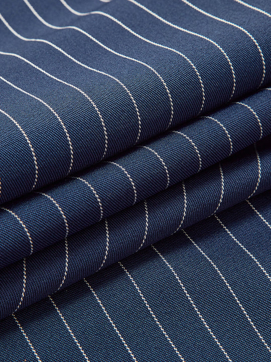 Elegante Nadelstreifen-Faltenhose mit Weitem Bein