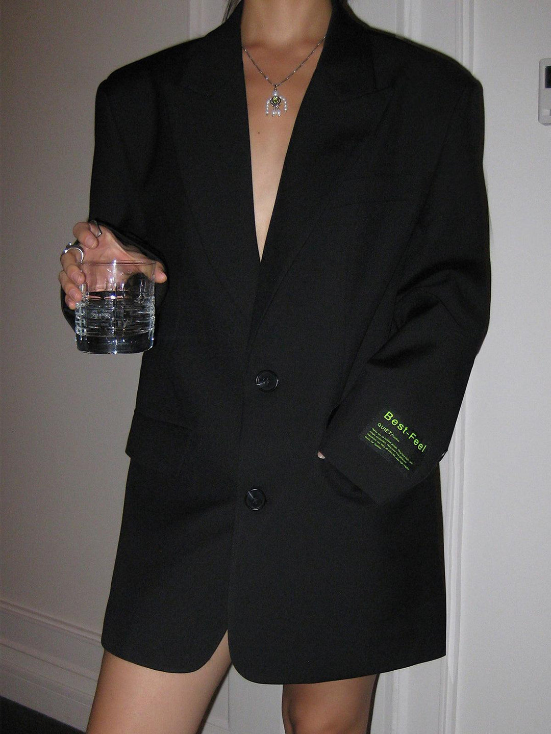 Oversized-Blazer mit Revers und klassischem Knopfverschluss