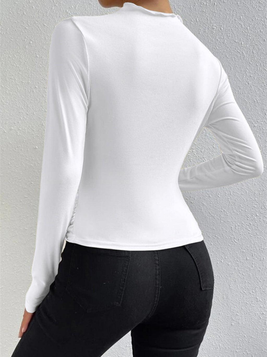 Elegantes Ruching Langarmshirt