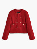 Button Tweed Jacke