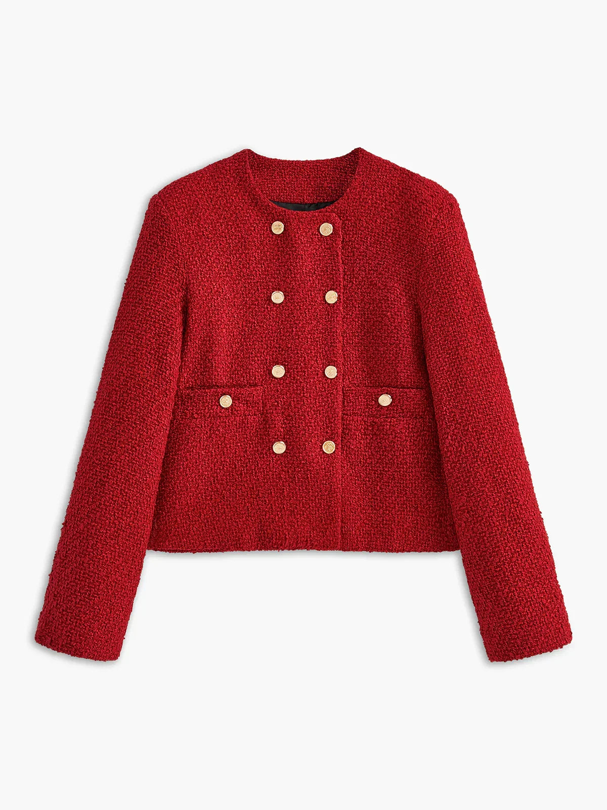 Button Tweed Jacke