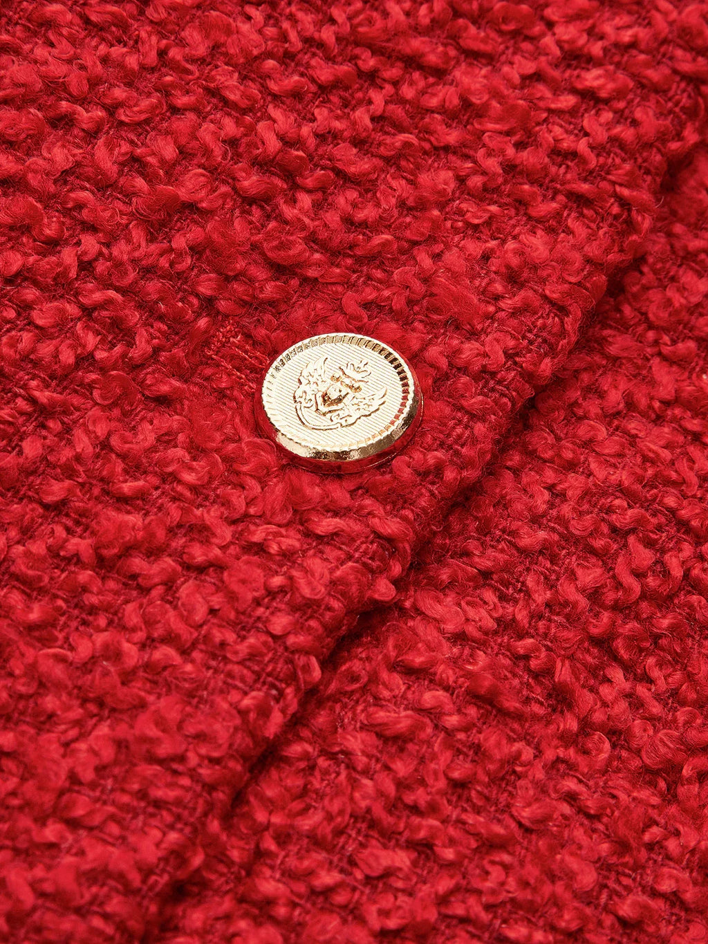 Button Tweed Jacke