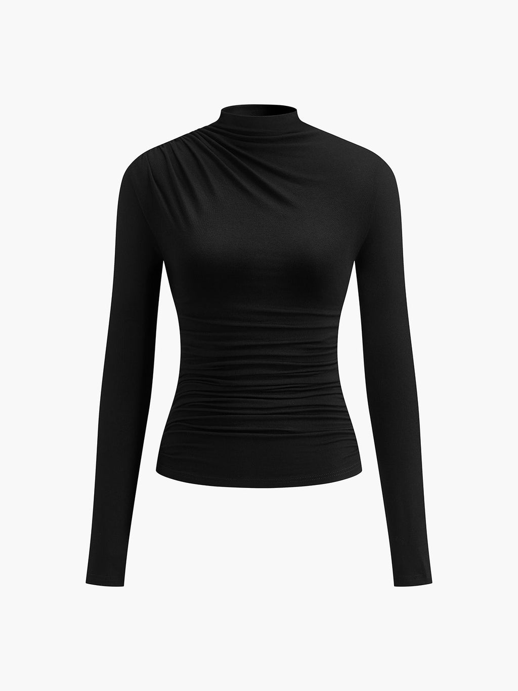 Elegantes Ruching Langarmshirt