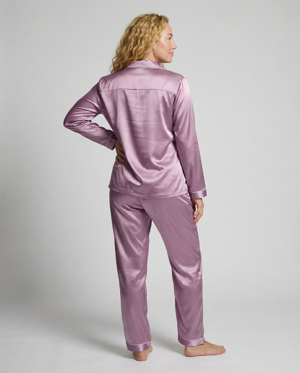 Elegantes Damen Satin-Pyjamaset