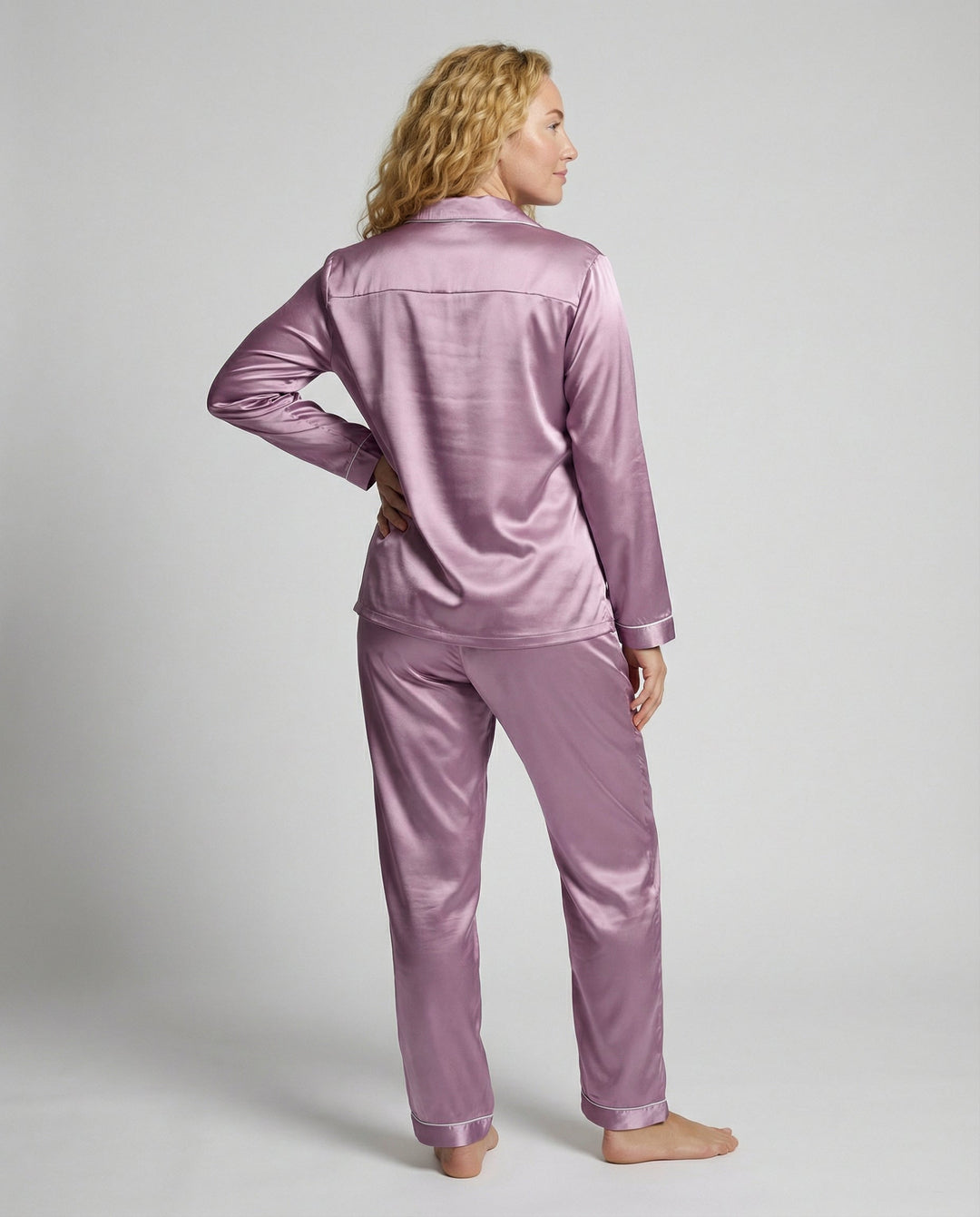 Elegantes Damen Satin-Pyjamaset