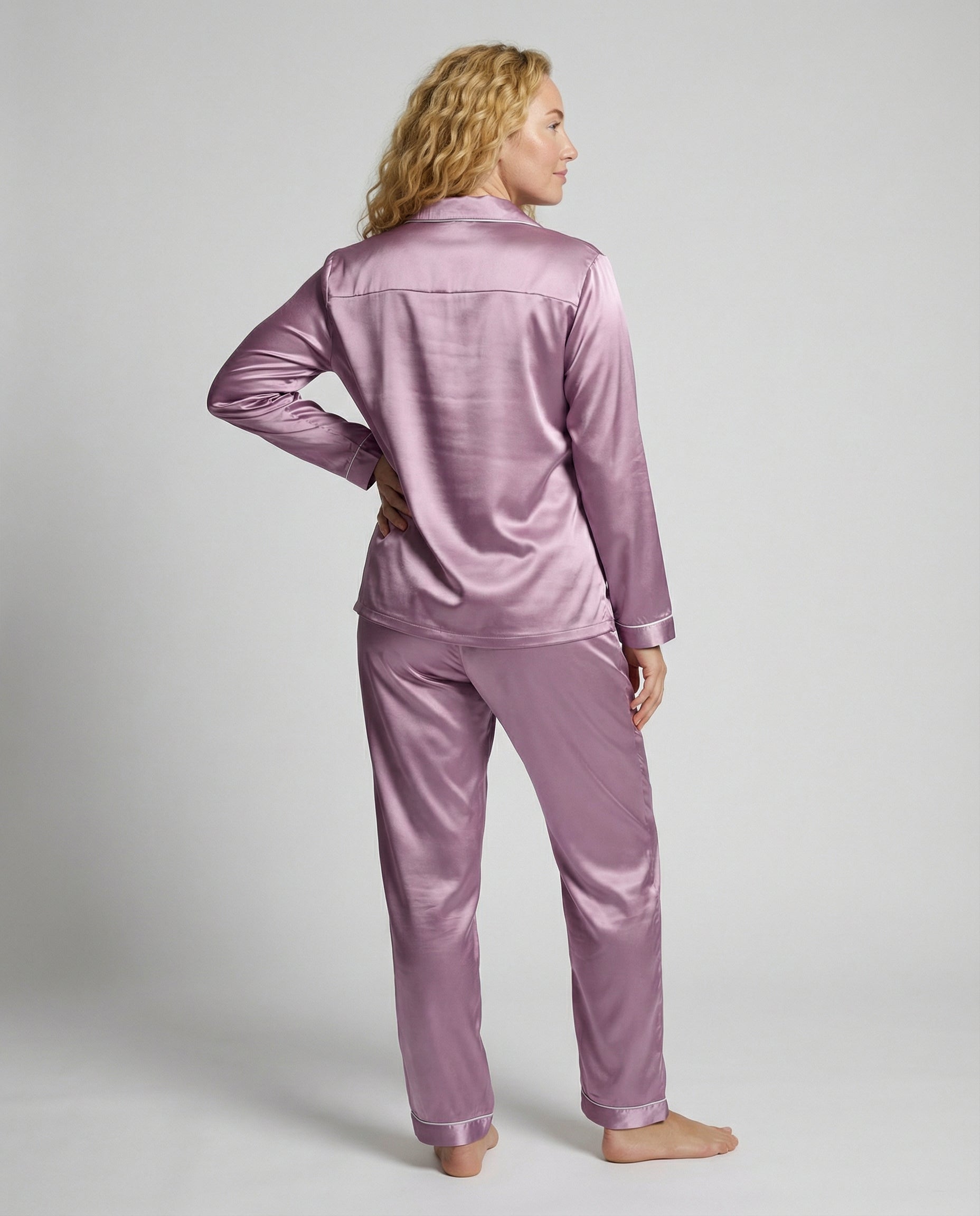 Elegantes Damen Satin-Pyjamaset