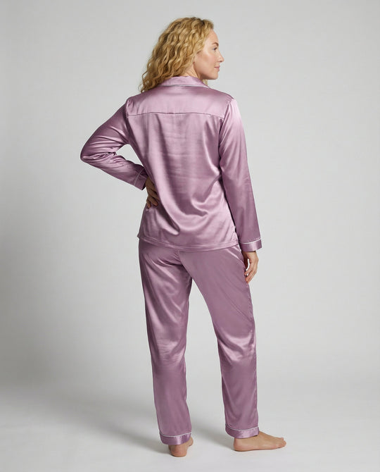 Elegantes Damen Satin-Pyjamaset