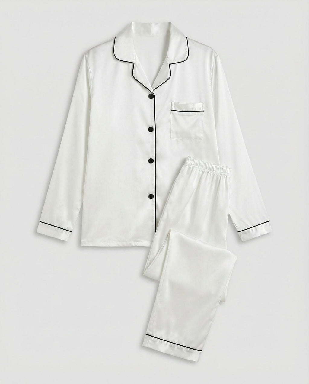 Elegantes Damen Satin-Pyjamaset