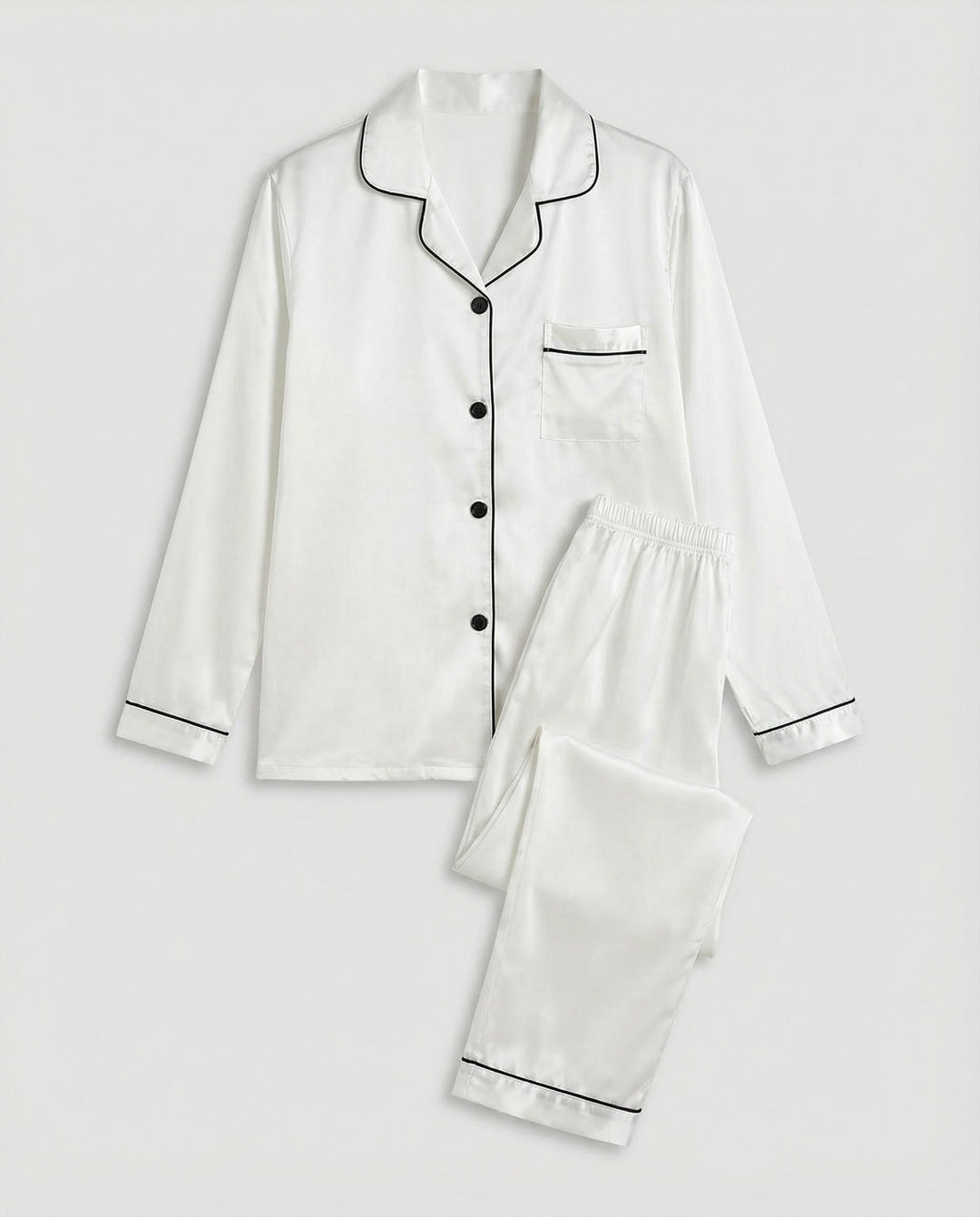 Elegantes Damen Satin-Pyjamaset