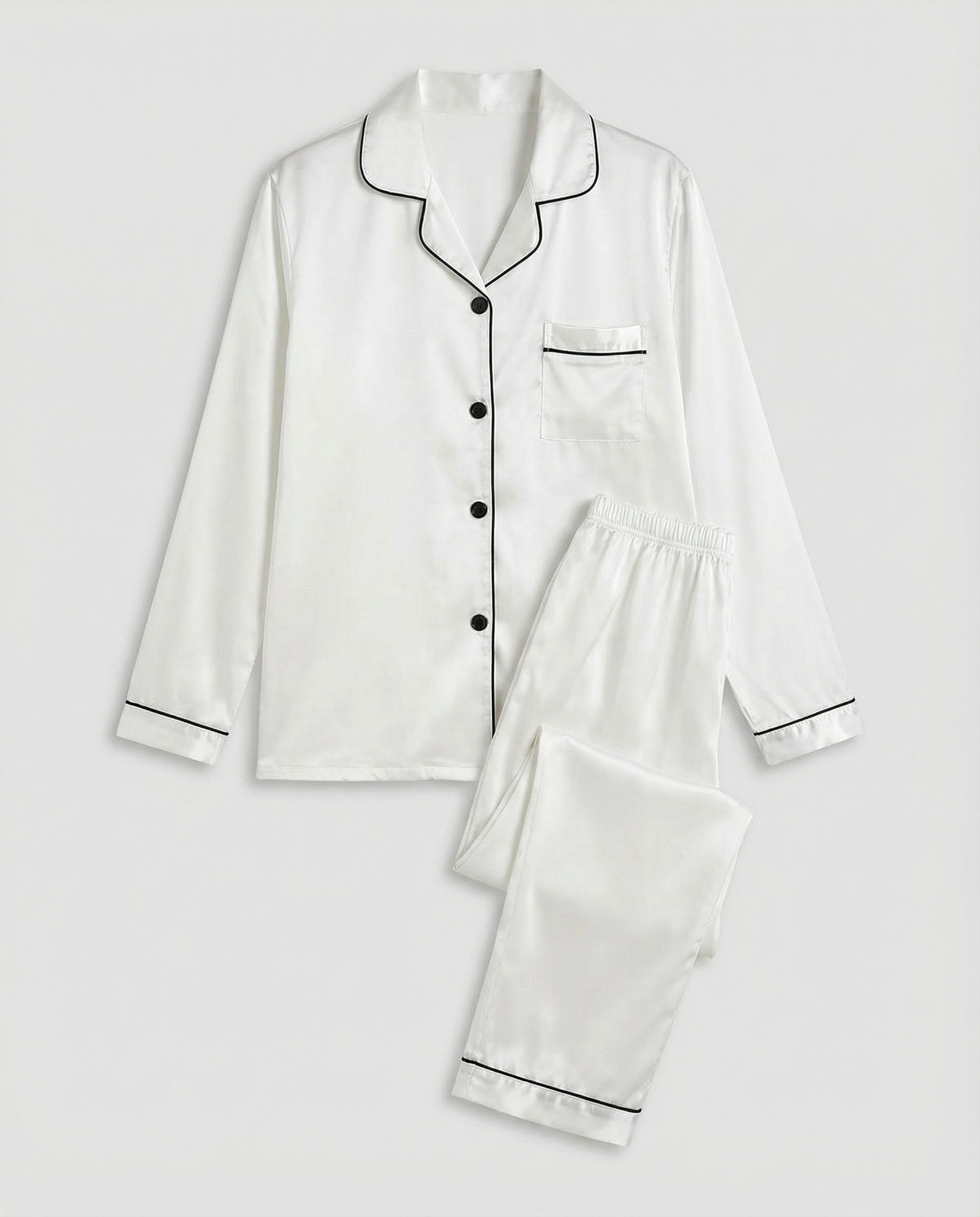 Elegantes Damen Satin-Pyjamaset