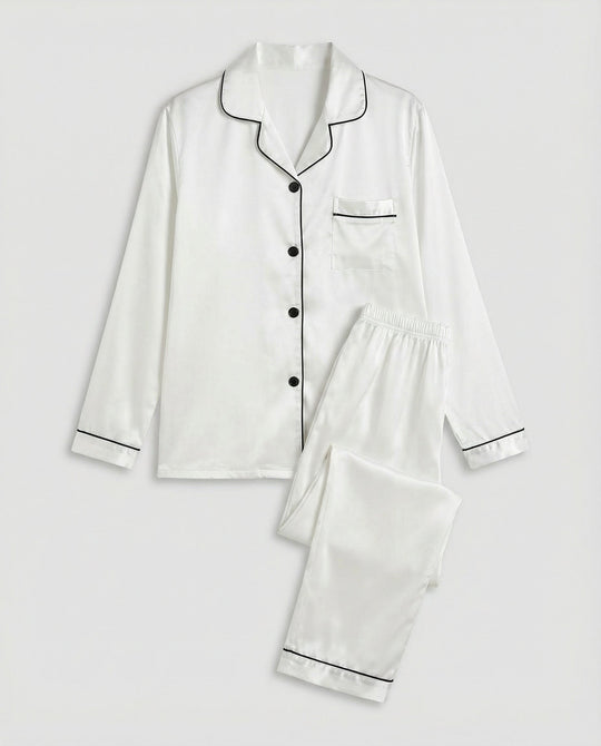 Elegantes Damen Satin-Pyjamaset