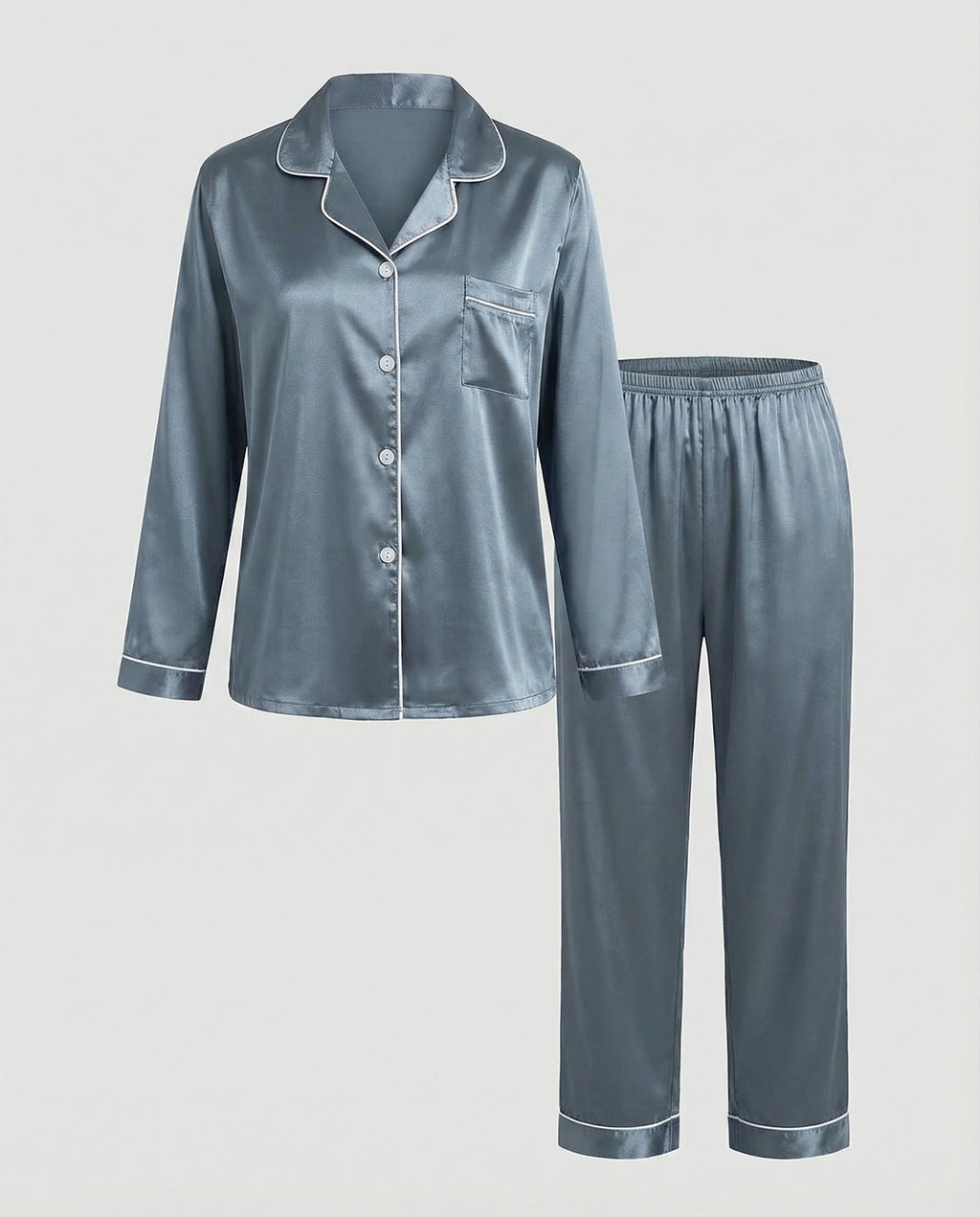 Elegantes Damen Satin-Pyjamaset