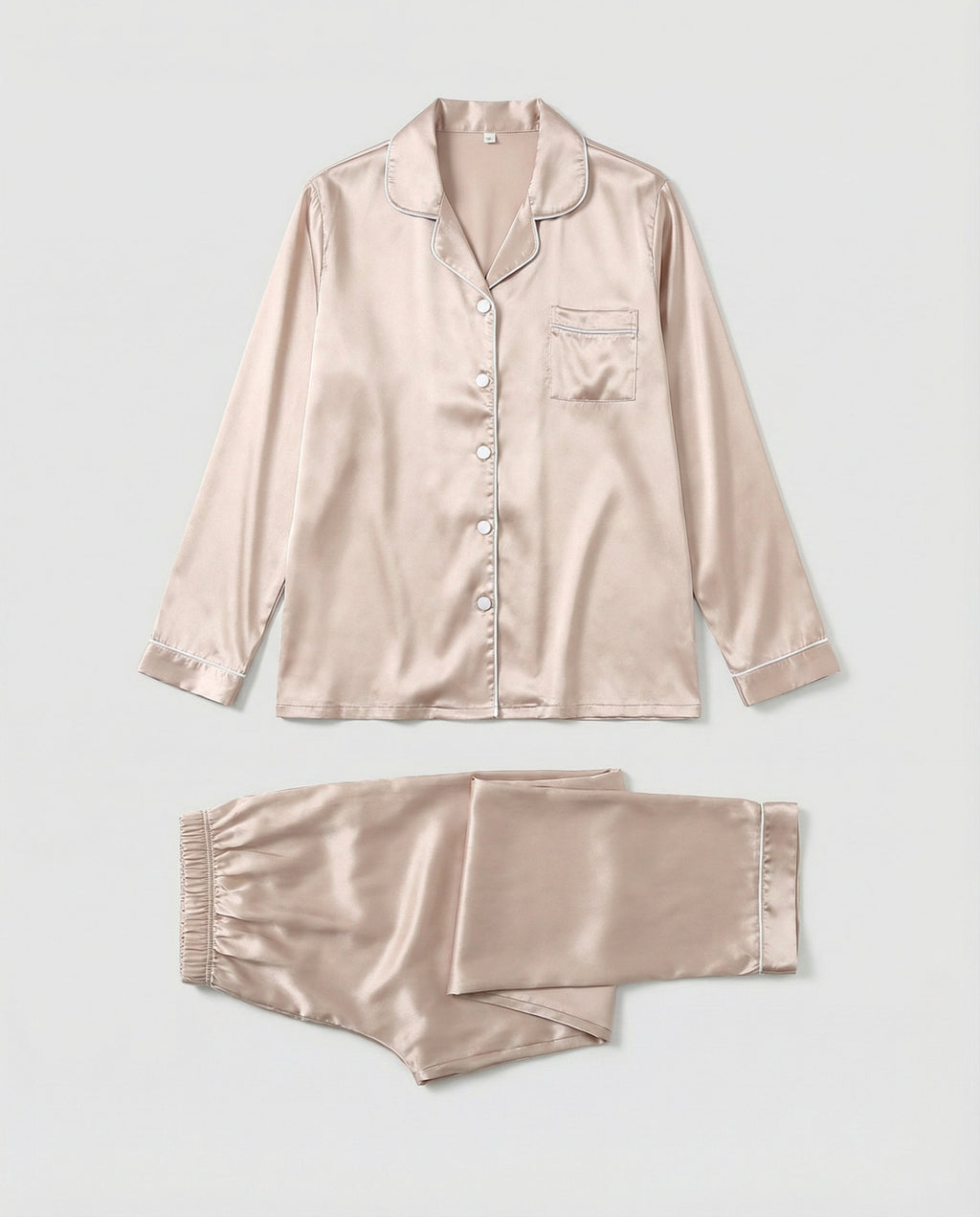 Elegantes Damen Satin-Pyjamaset