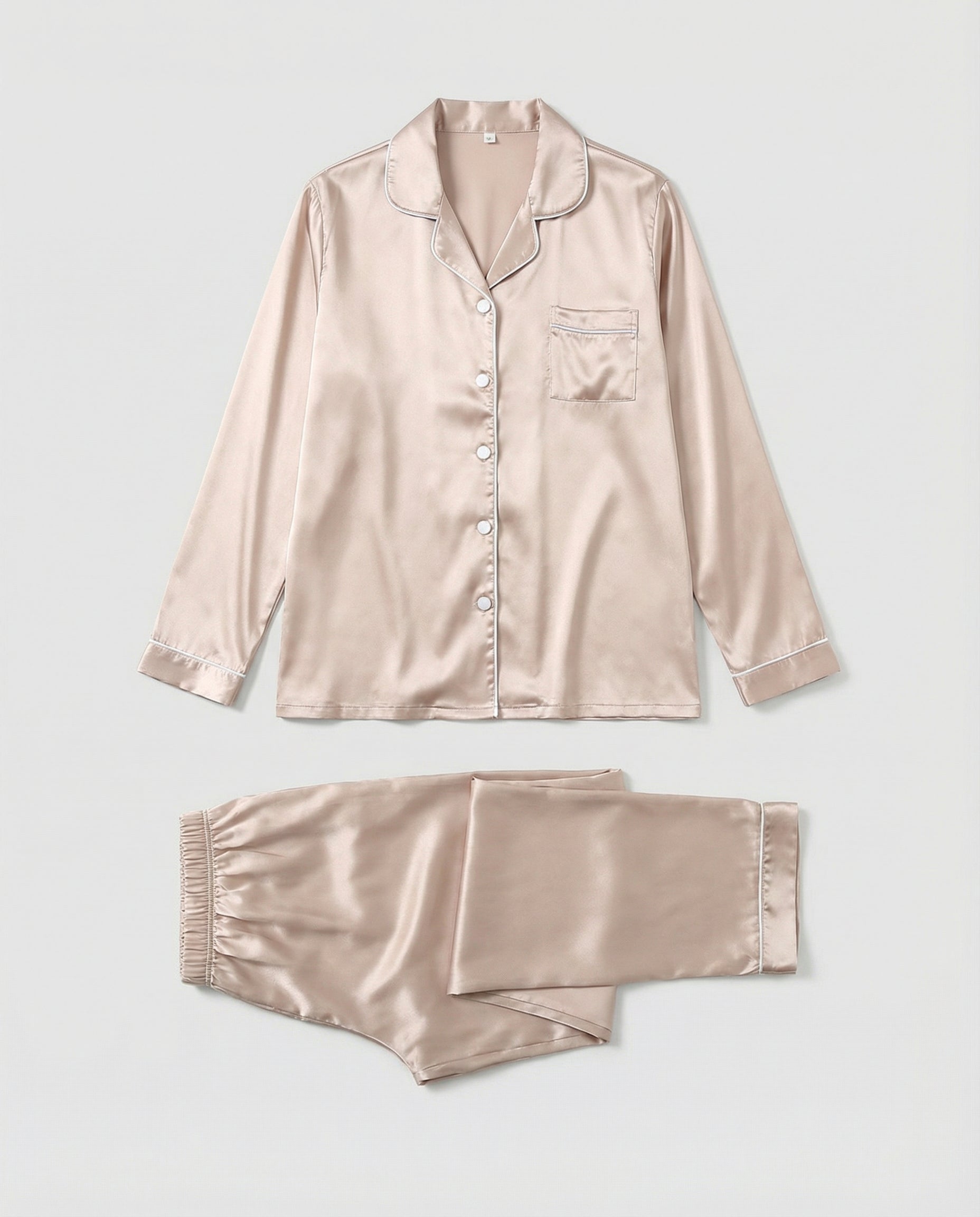 Elegantes Damen Satin-Pyjamaset