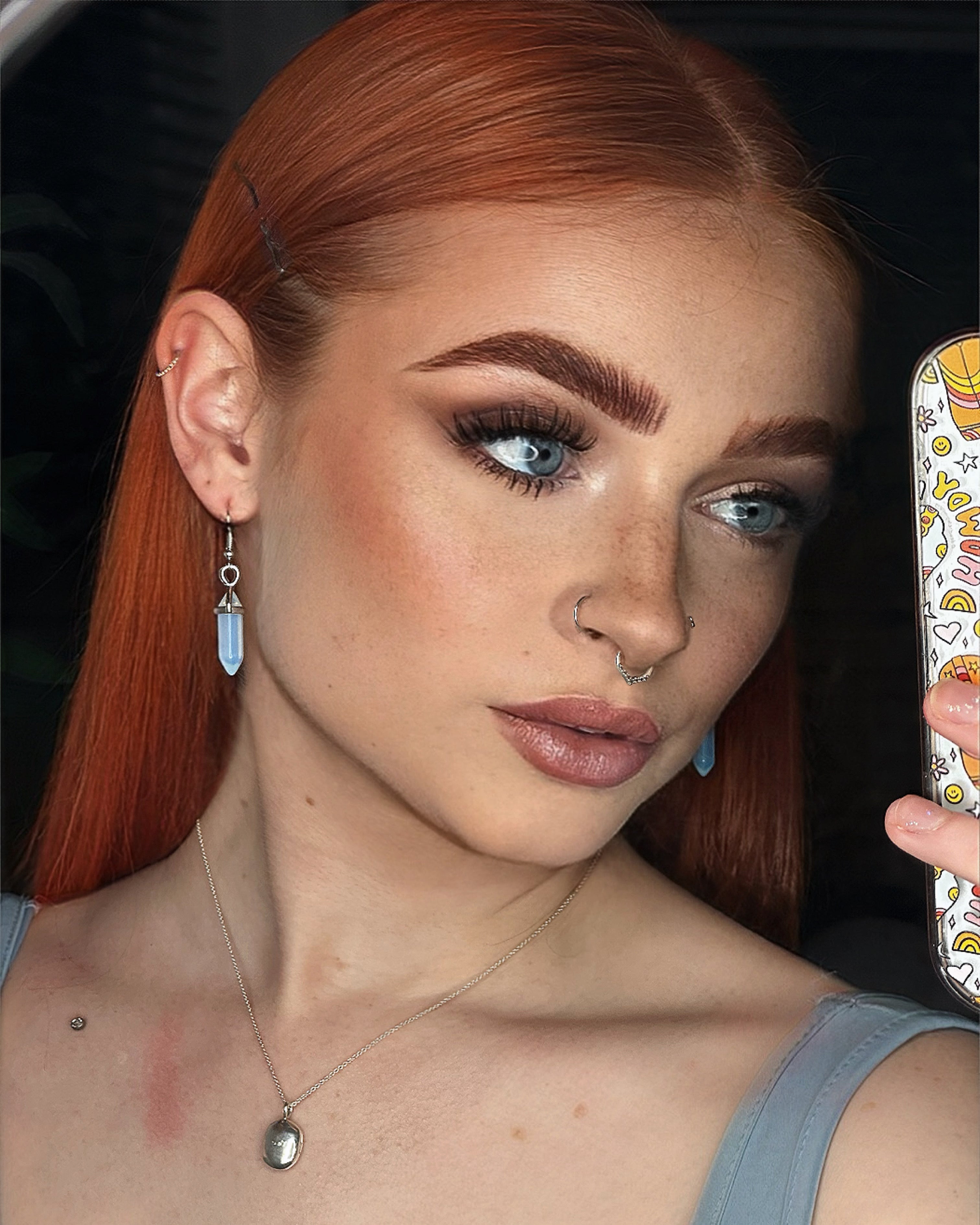 Silver Opal Crystal Drop Charm Earrings | Shop Nory