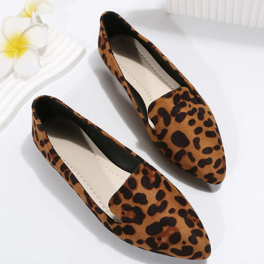 Orthopädische Leopard Spitze Zehen Loafers