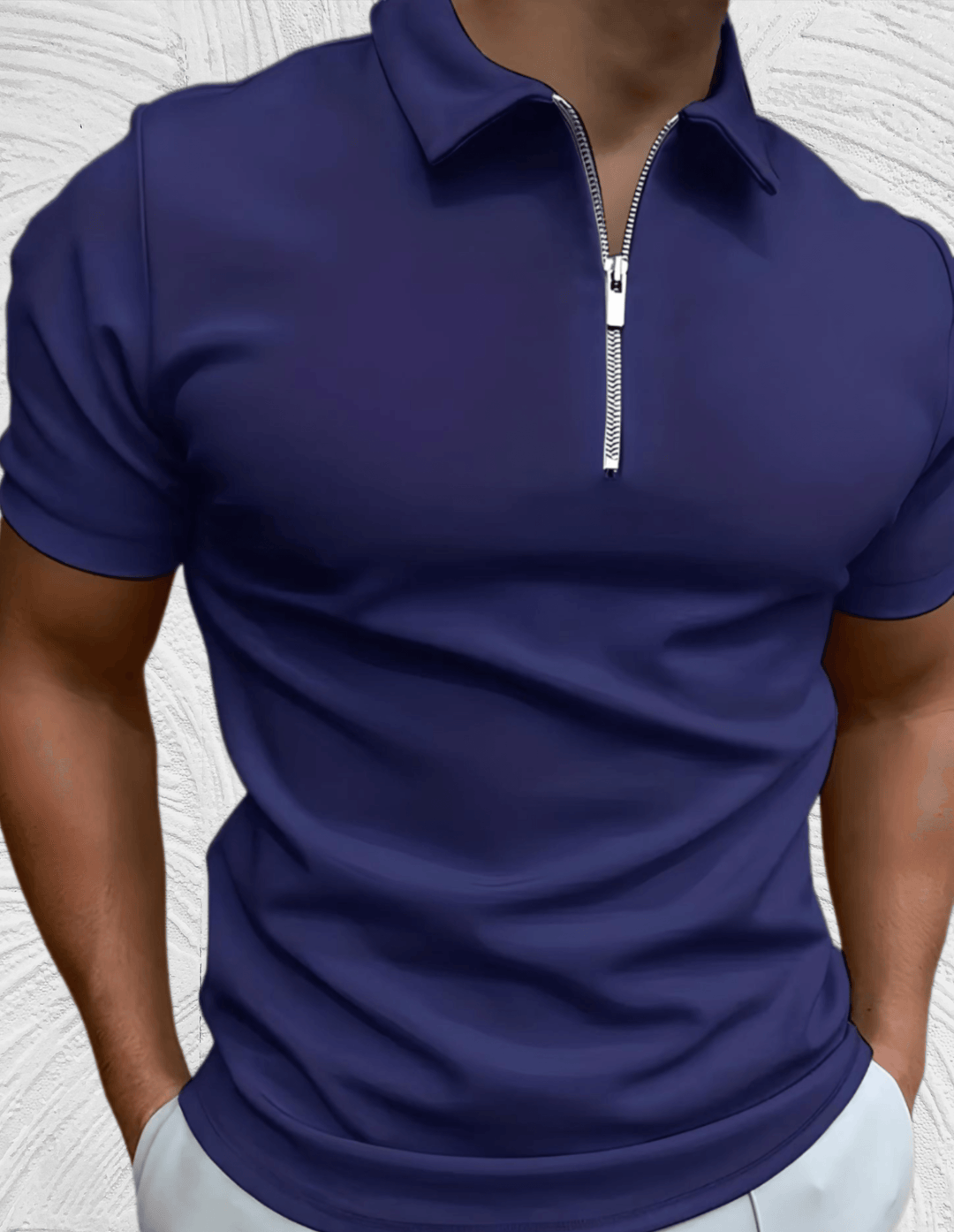 Gut sitzendes Herren-Poloshirt mit Reißverschluss