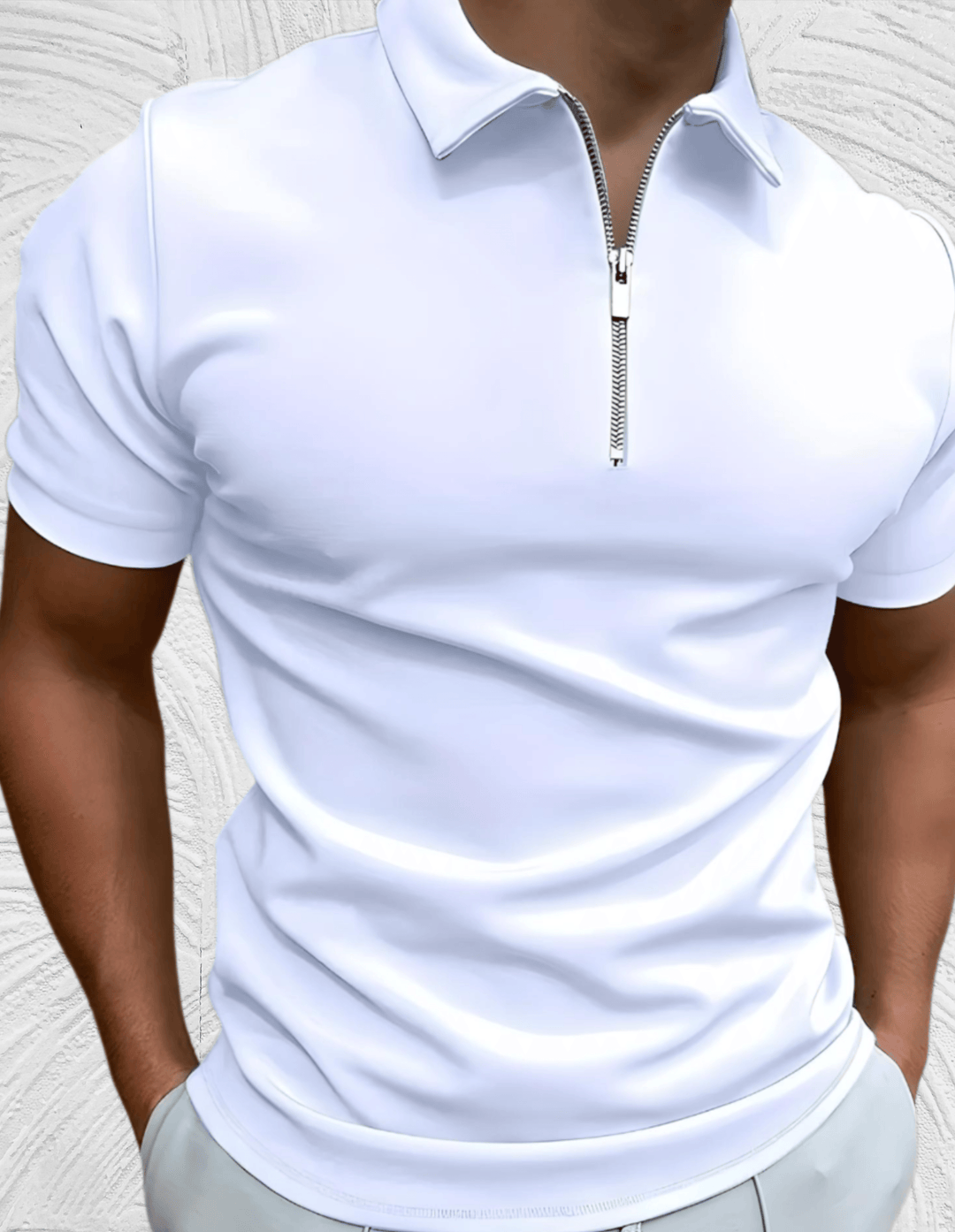 Gut sitzendes Herren-Poloshirt mit Reißverschluss