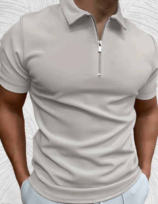 Gut sitzendes Herren-Poloshirt mit Reißverschluss