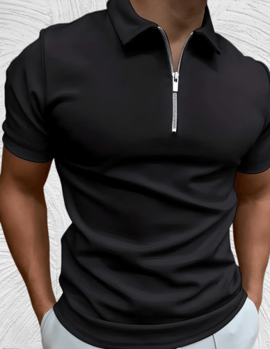 Gut sitzendes Herren-Poloshirt mit Reißverschluss
