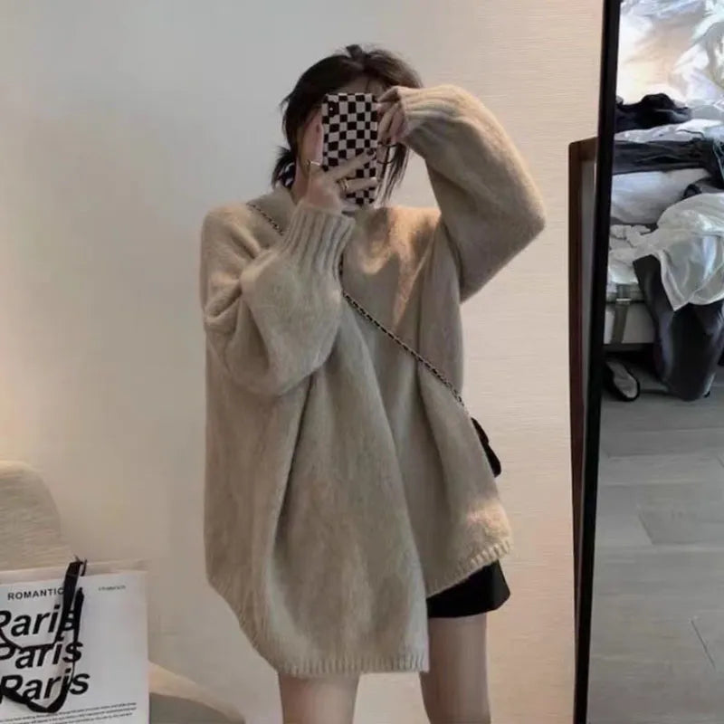 Cardigan Übergröße Strick Offene Front Weich und Bequem
