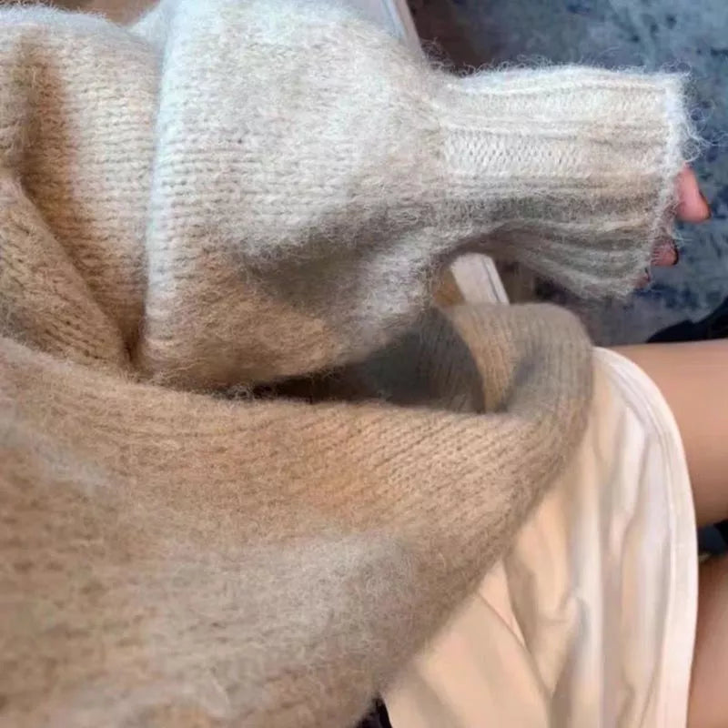Cardigan Übergröße Strick Offene Front Weich und Bequem